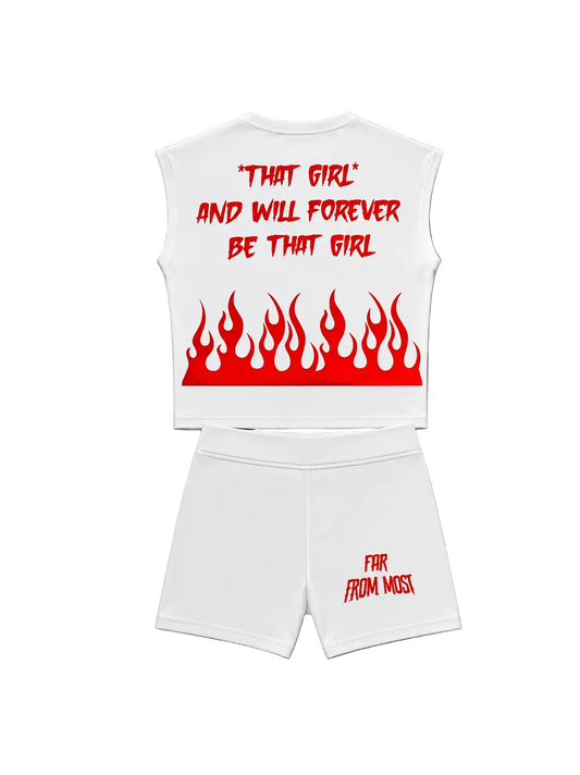RED AND WHITE OUTFIT