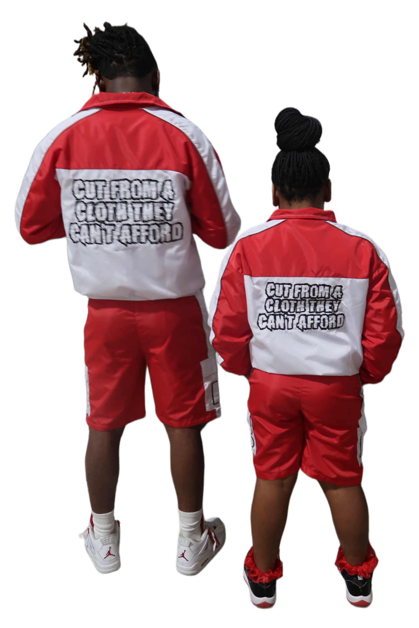 KIDS RED WINDBREAKER SHORT SET