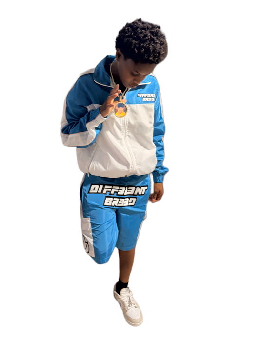 ADULTS BLUE WINDBREAKER SHORT SET