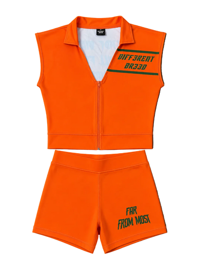 ORANGE AND GREEN OUTFIT