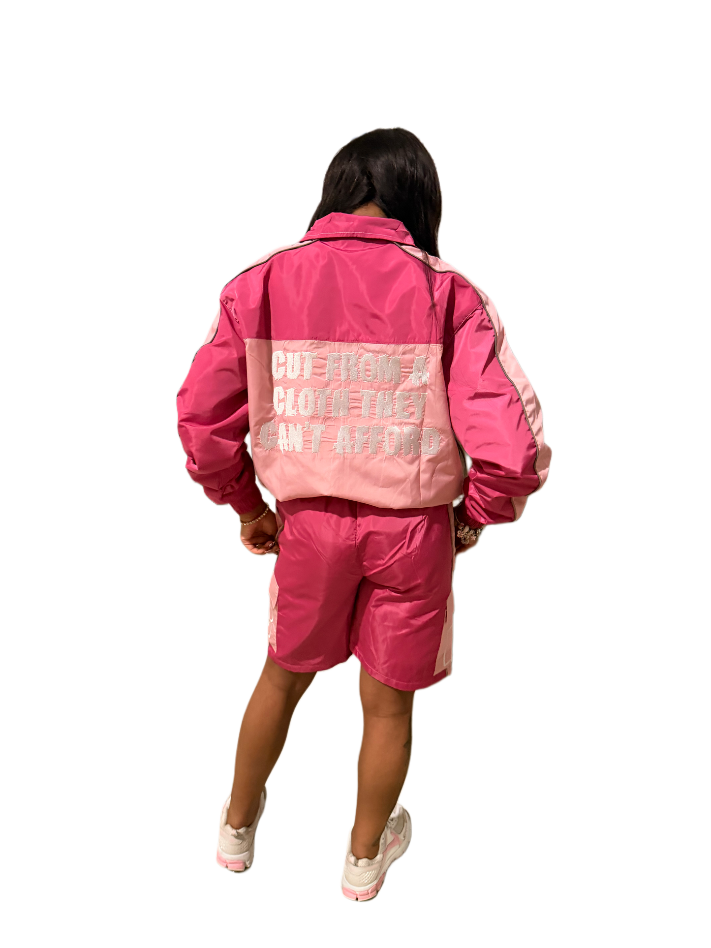 ADULTS PINK WINDBREAKER SHORT SET💕