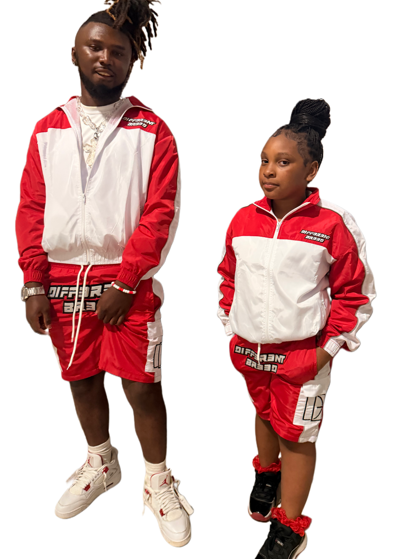KIDS RED WINDBREAKER SHORT SET