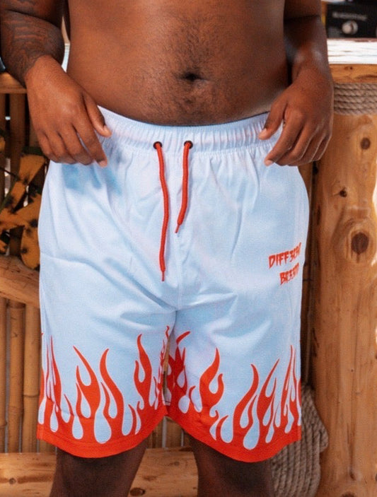 RED AND WHITE MENS SHORTS