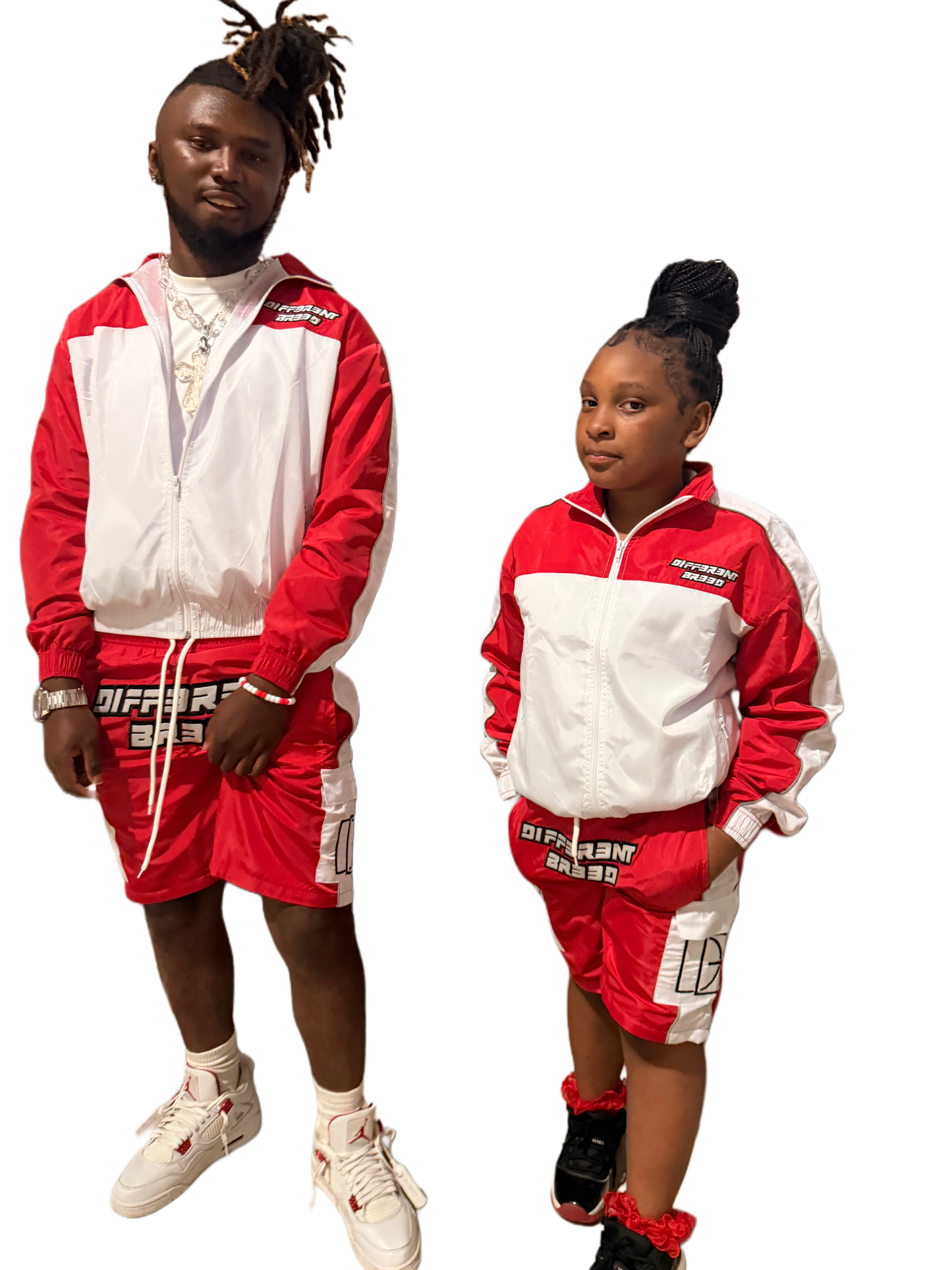 ADULTS RED WINDBREAKER SHORT SET