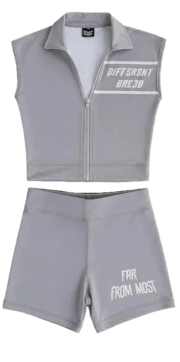 GREY AND WHITE OUTFIT
