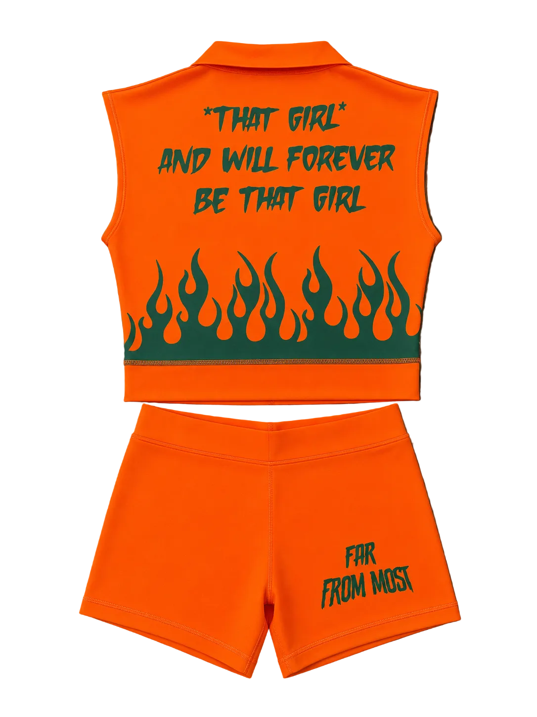 ORANGE AND GREEN OUTFIT