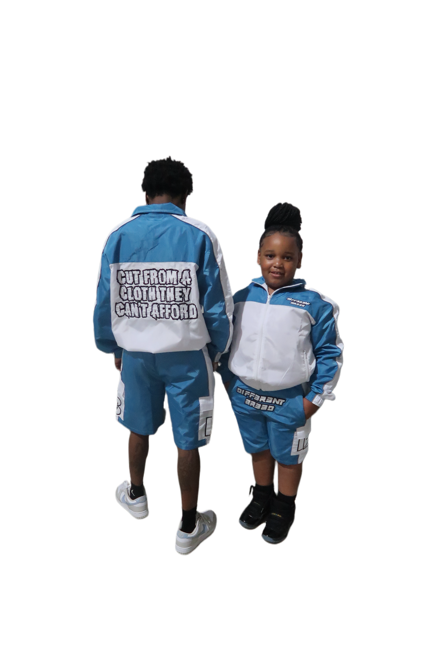 KIDS BLUE WINDBREAKER SHORT SETS